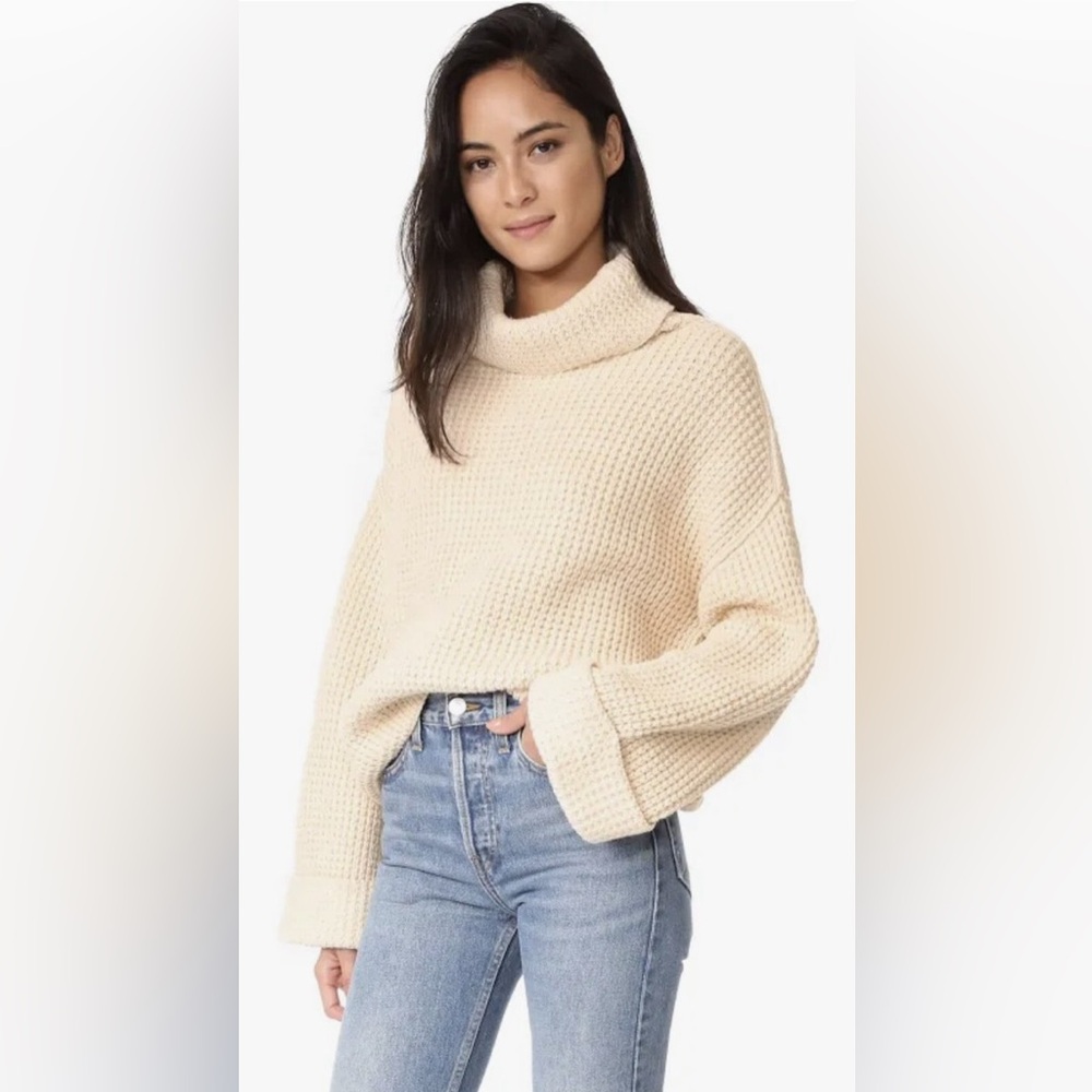 Free People Park City Oversized Turtleneck Pullover Sweater Women’s Size L